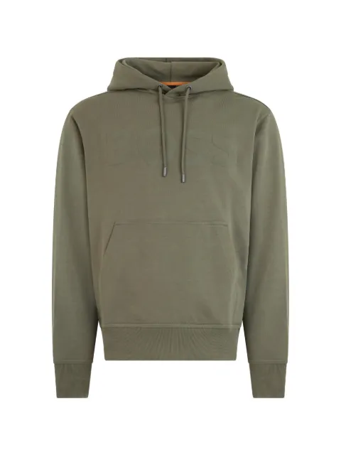 BOSS logo-embossed drawstring hoodie
