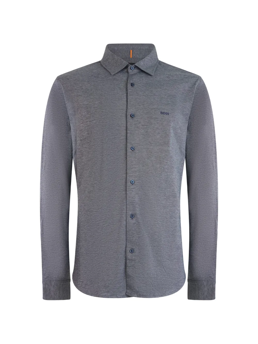 BOSS logo-embroidered long-sleeve shirt - Grigio