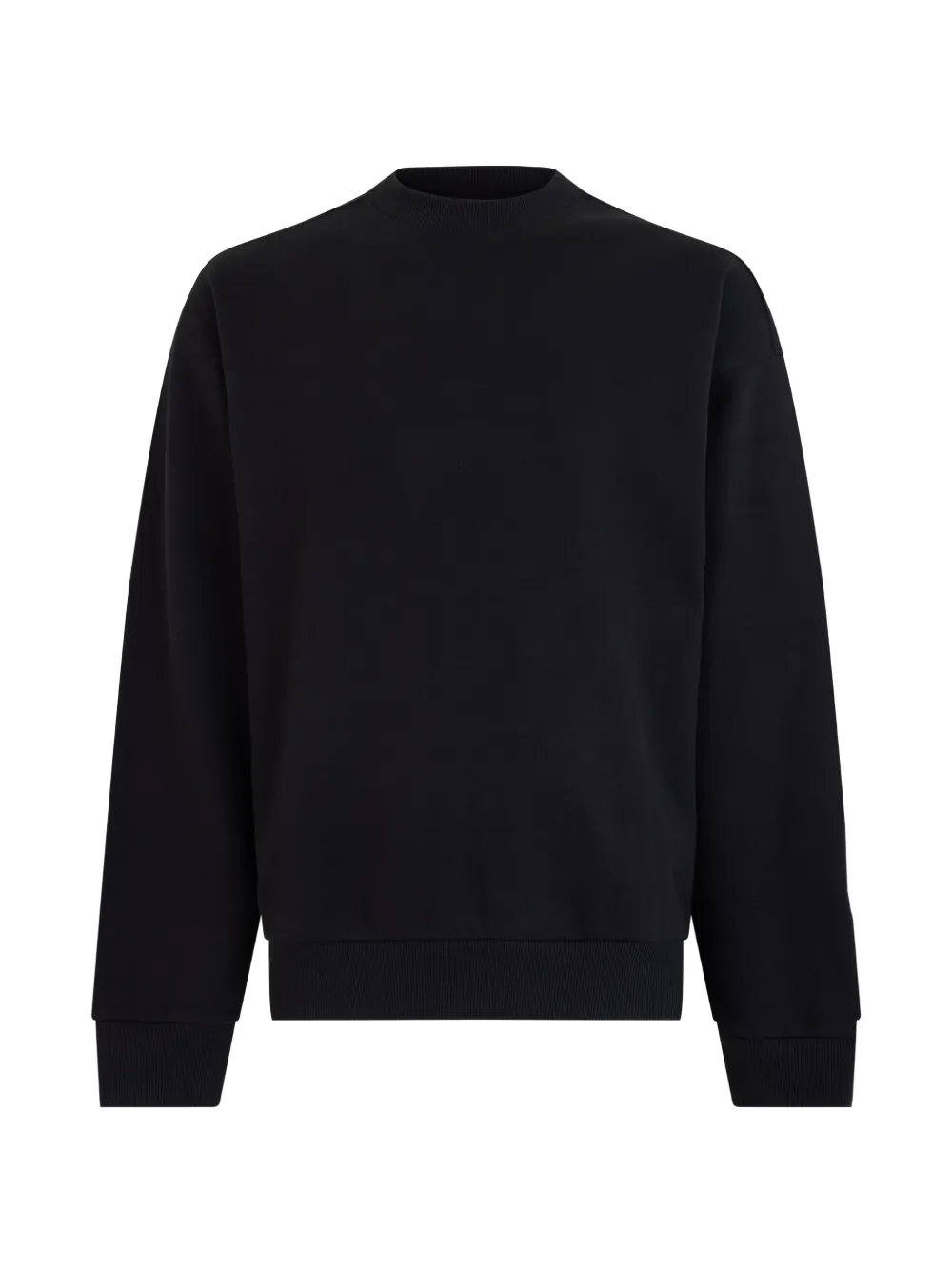BOSS logo-patch ribbed-trim sweater - Schwarz