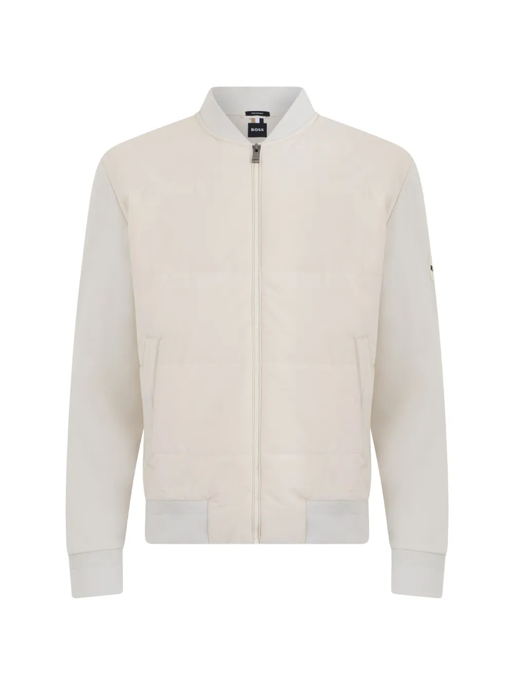BOSS quilted panel-sleeved jacket - Nude