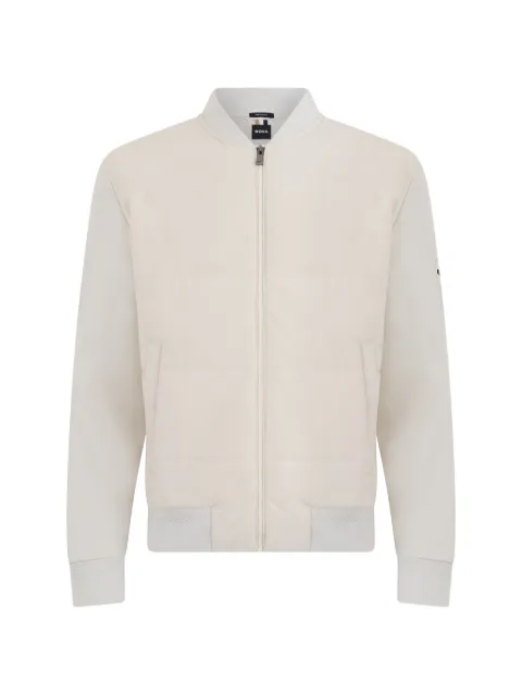 BOSS quilted panel-sleeved jacket