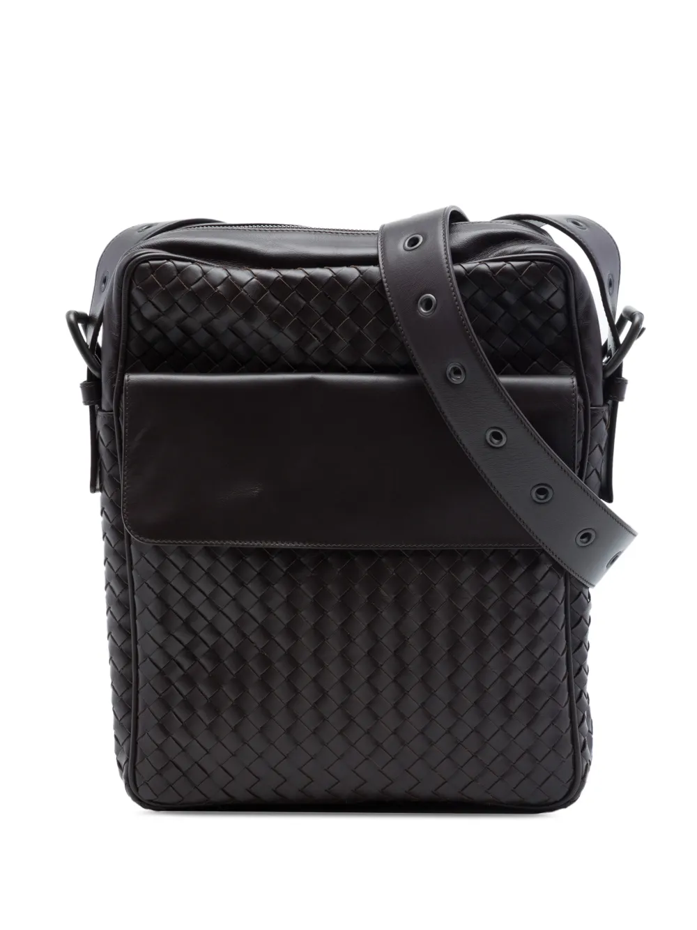 Bottega Veneta Pre-Owned 2012-2026 Nappa Intrecciato Kuriertasche mit Vordertasche - Braun