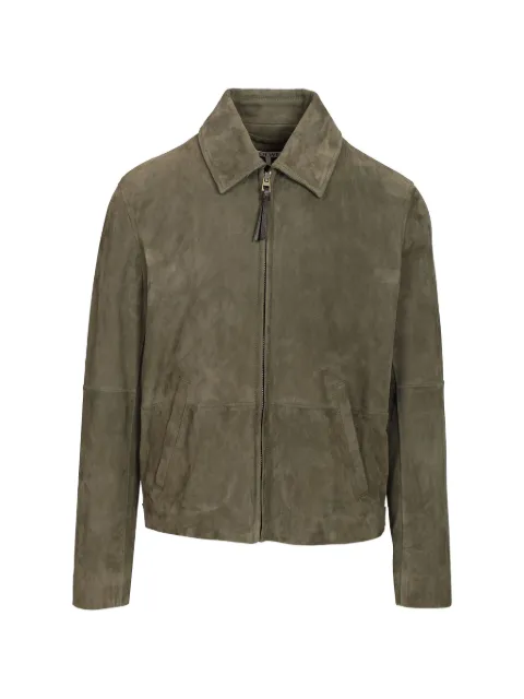 LOEWE chaqueta de ante y piel de borrego con cremallera
