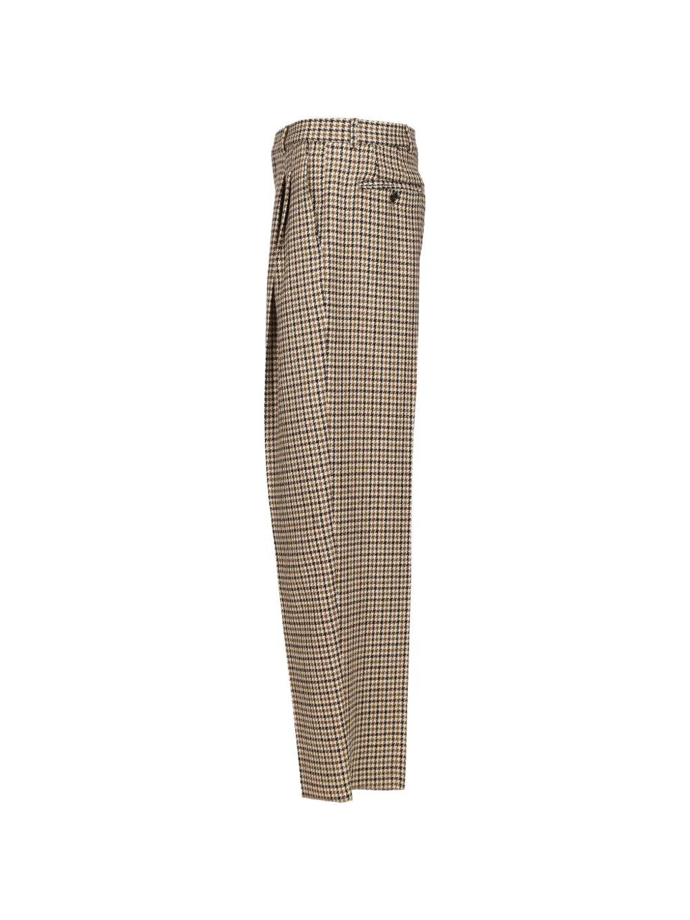 Emporio Armani tartan-check pleated trousers Beige