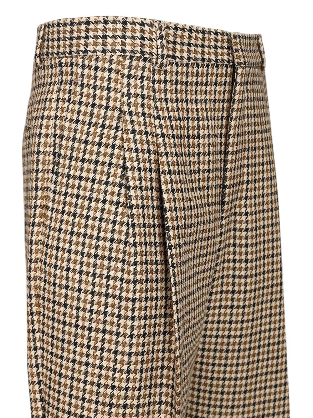 Emporio Armani tartan-check pleated trousers Beige