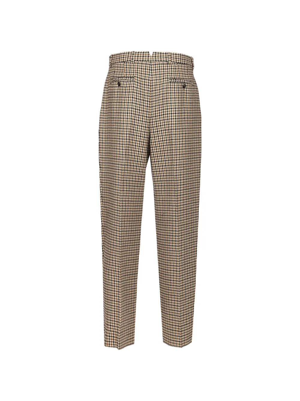 Emporio Armani tartan-check pleated trousers Beige