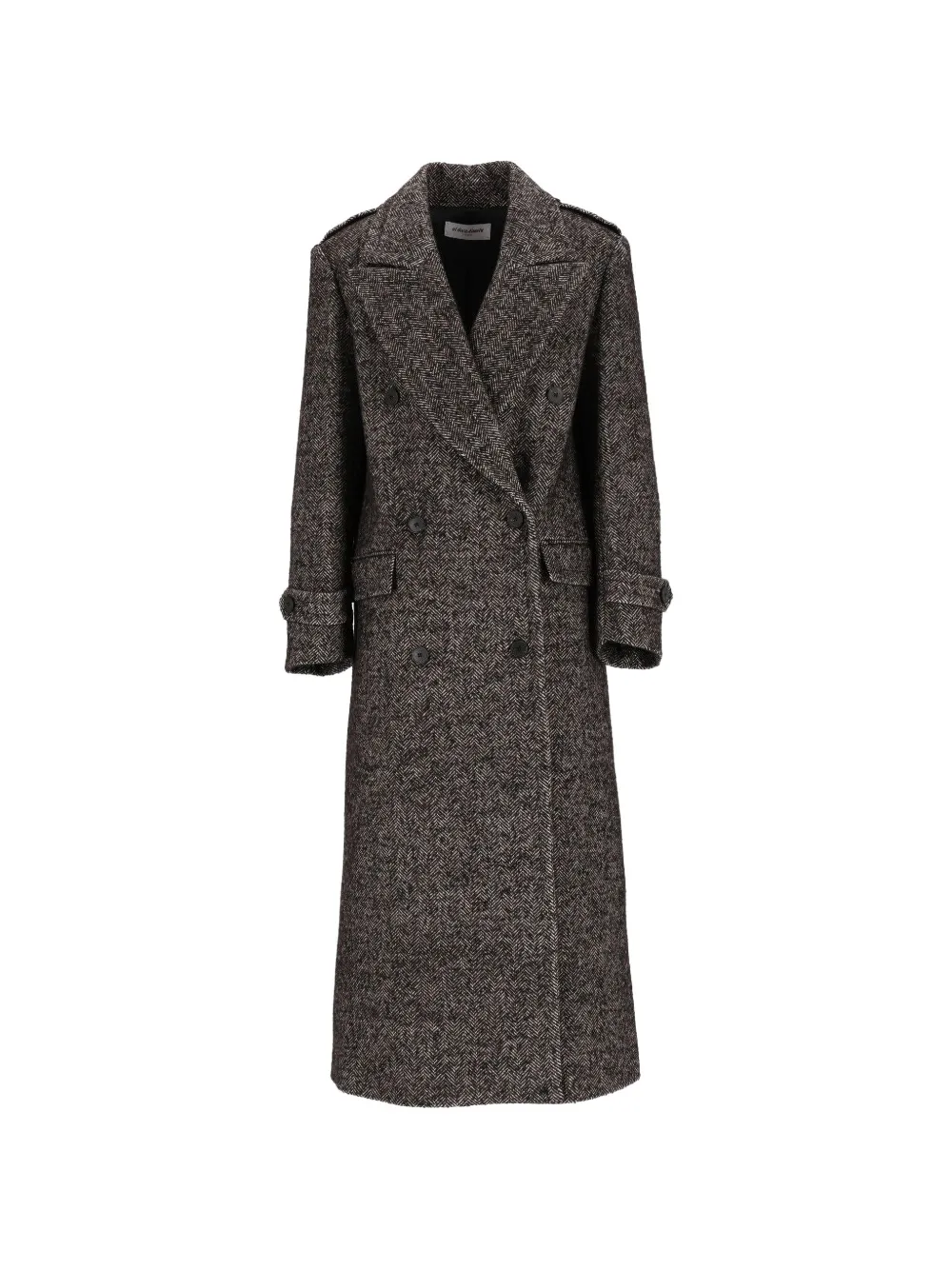 Al Duca D’Aosta 1902 chevron-pattern double-breasted coat - Schwarz