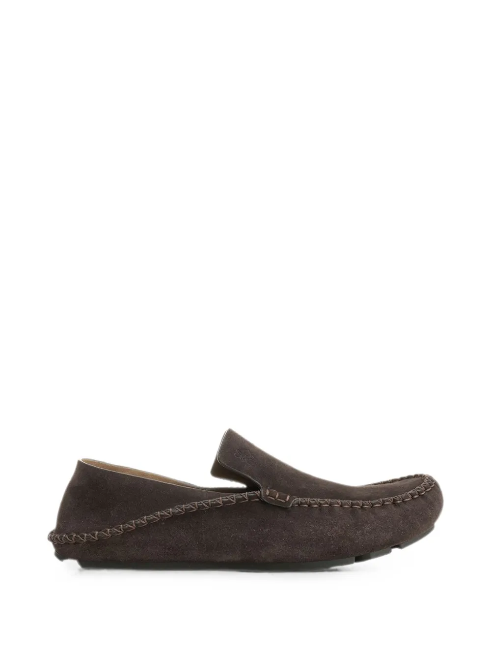 LOEWE Rambla driving loafer in suede calfskin - Marrone