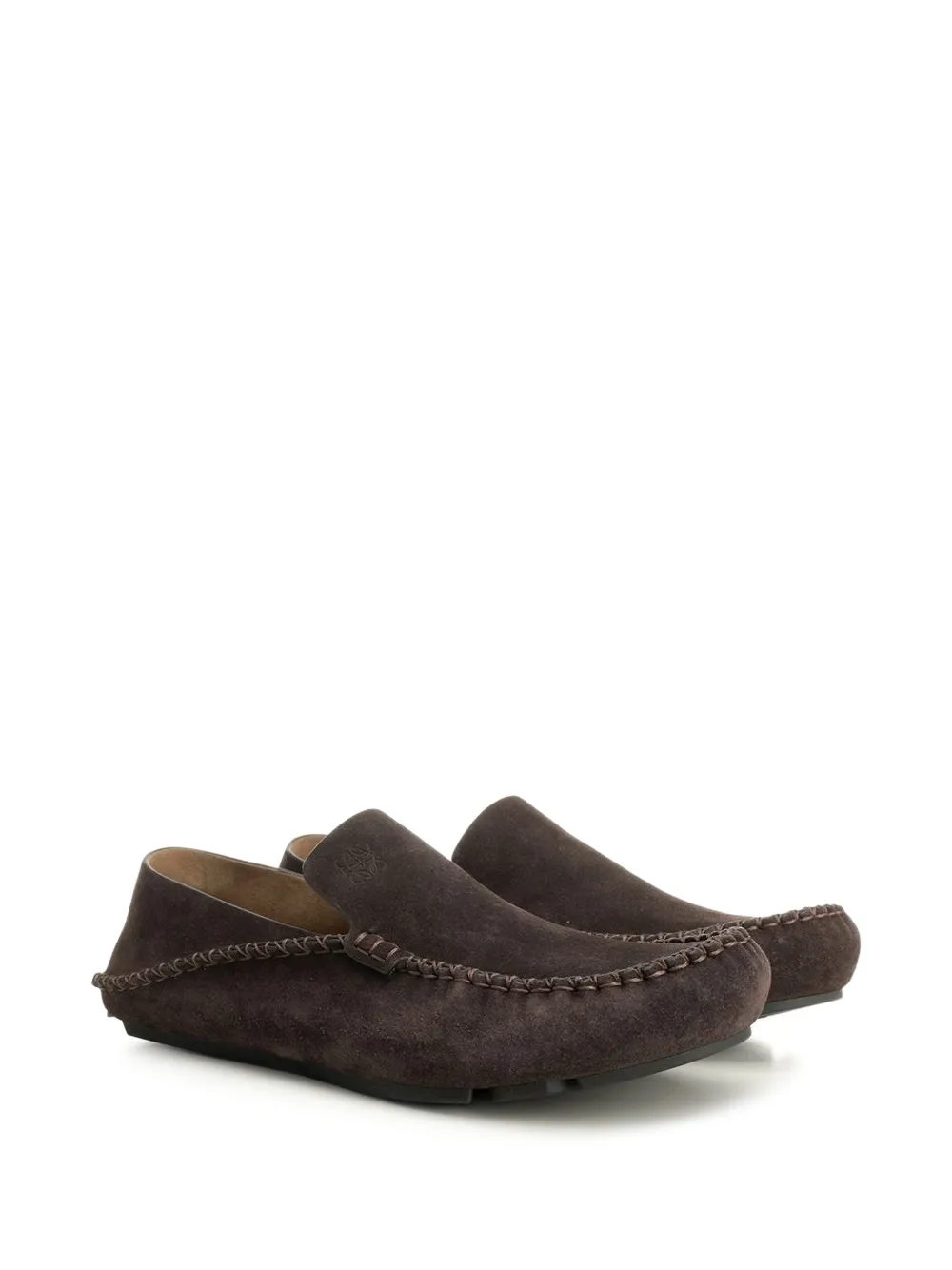 LOEWE Rambla driving loafers in suede calfskin Bruin