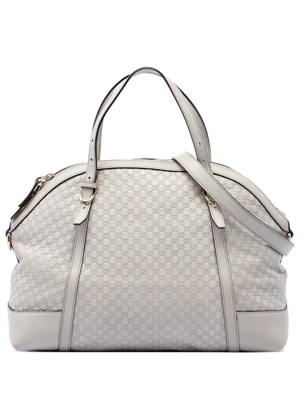 Gucci Pre-Owned Borsa a tracolla Nice Dome grande in pelle Microguccissima 2016-2026 - Bianco