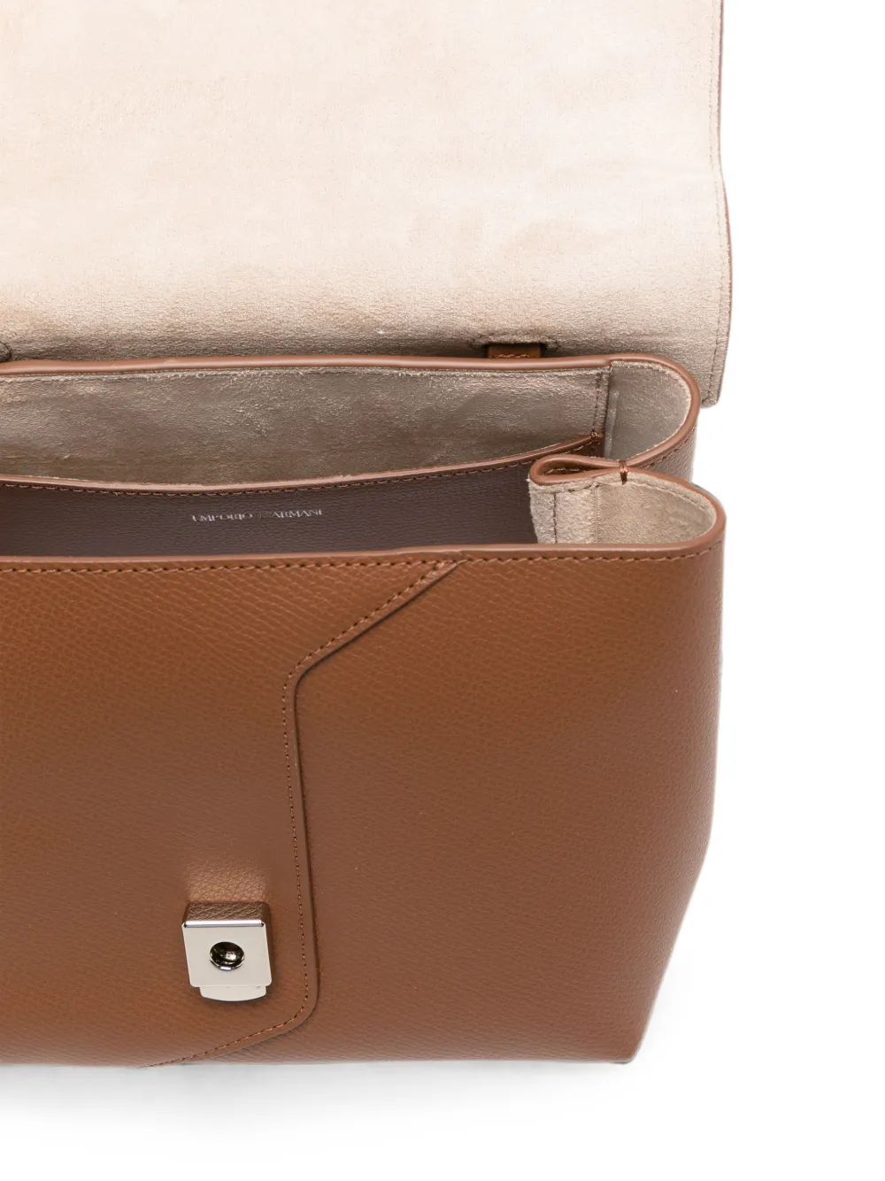 Emporio Armani 1981 leren clutch met logo-print Bruin
