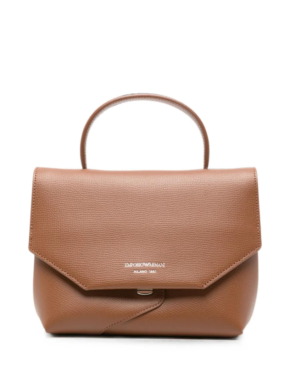 Emporio Armani 1981 logo-print leather clutch bag - Marrone