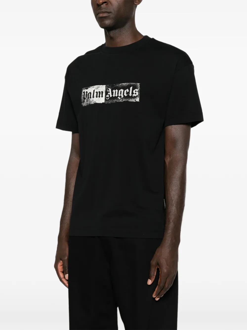 Palm Angels Stamp Logo T-shirt met korte mouwen Zwart