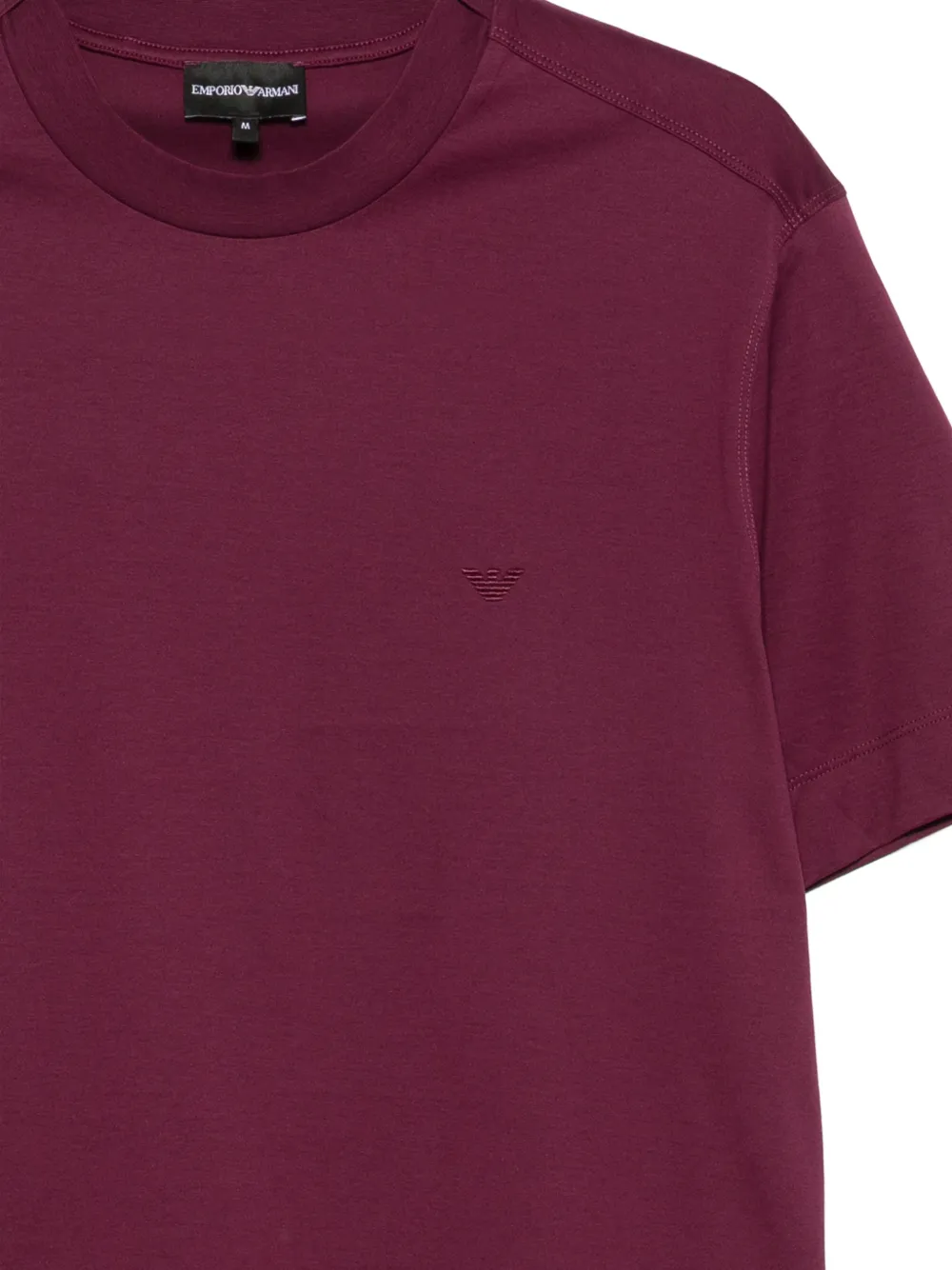 Emporio Armani Jersey T-shirt met geborduurde adelaar Paars