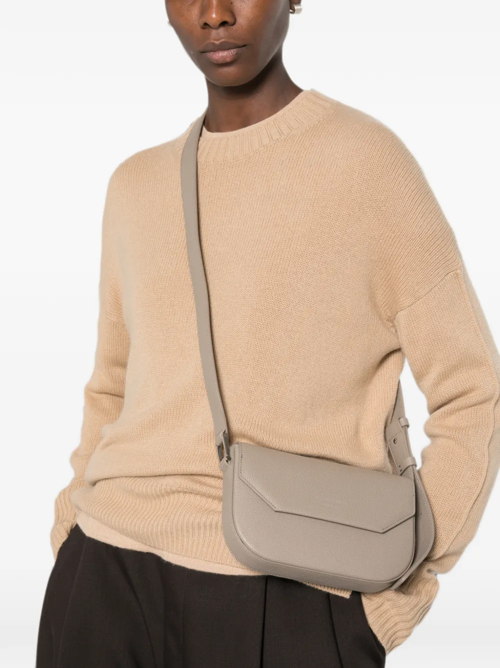 Emporio Armani mini grainy-leather cross body bag Grijs