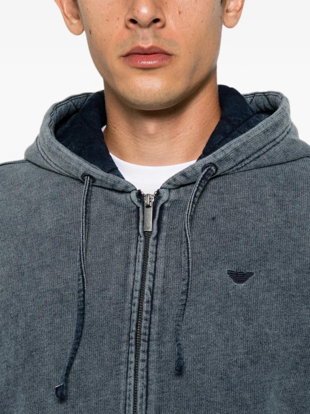 Emporio Armani zip-up hoodie Blauw