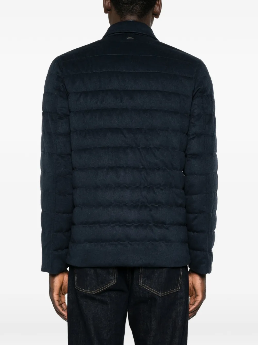 Herno Gewatteerd jack met rits en kraag Blauw