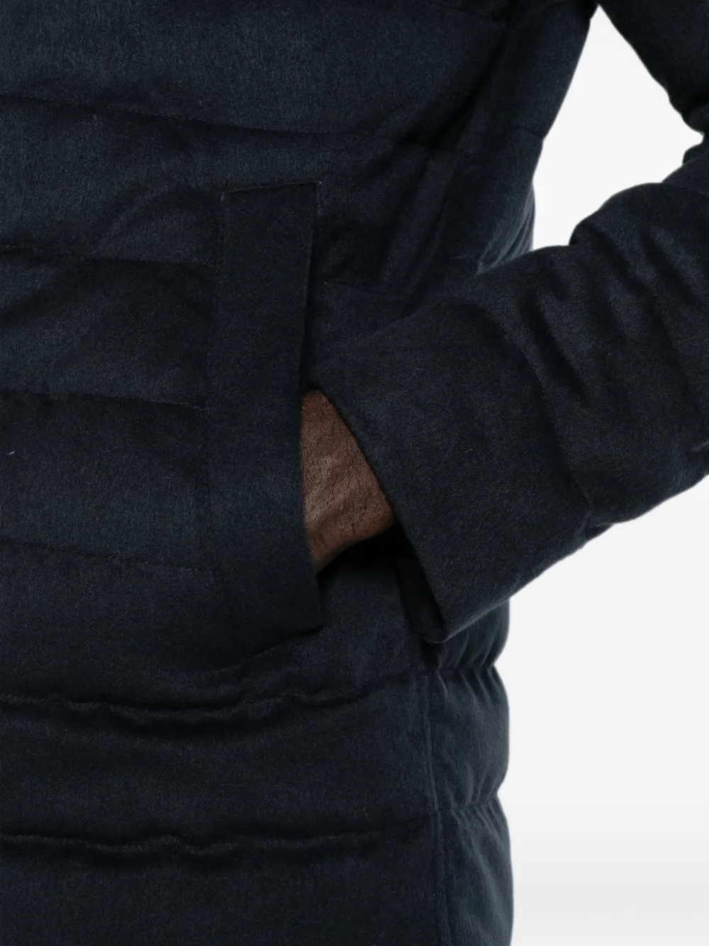 Herno Gewatteerd jack met rits en kraag Blauw