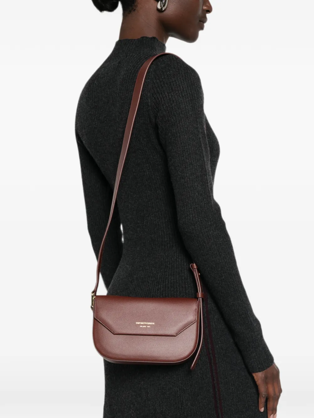 Emporio Armani leather tote bag Bruin