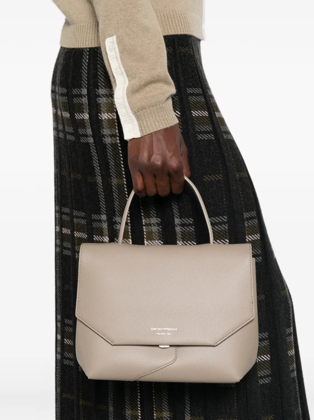 Emporio Armani 1981 leren handtas Beige