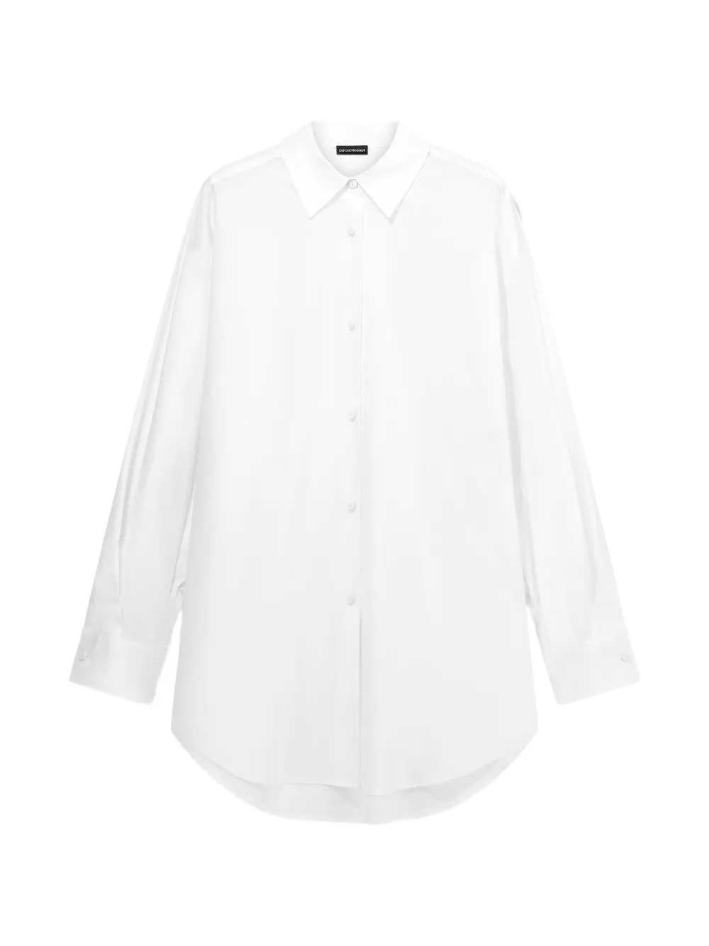 Emporio Armani button-up curved-hem shirt - Bianco