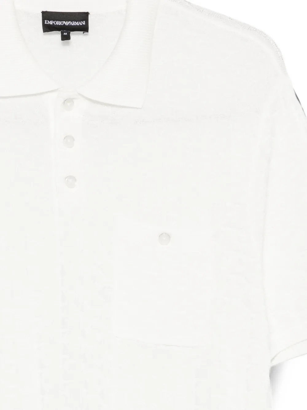 Emporio Armani button-up chest-pocket polo shirt Wit