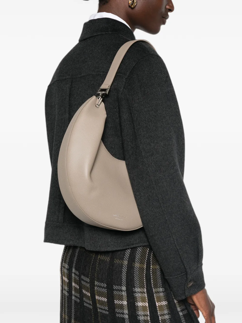 Emporio Armani 1981 leren schoudertas Beige