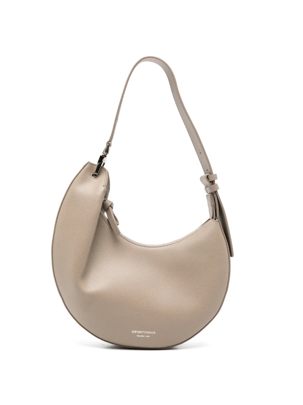Emporio Armani grained-leather shoulder bag - Nude