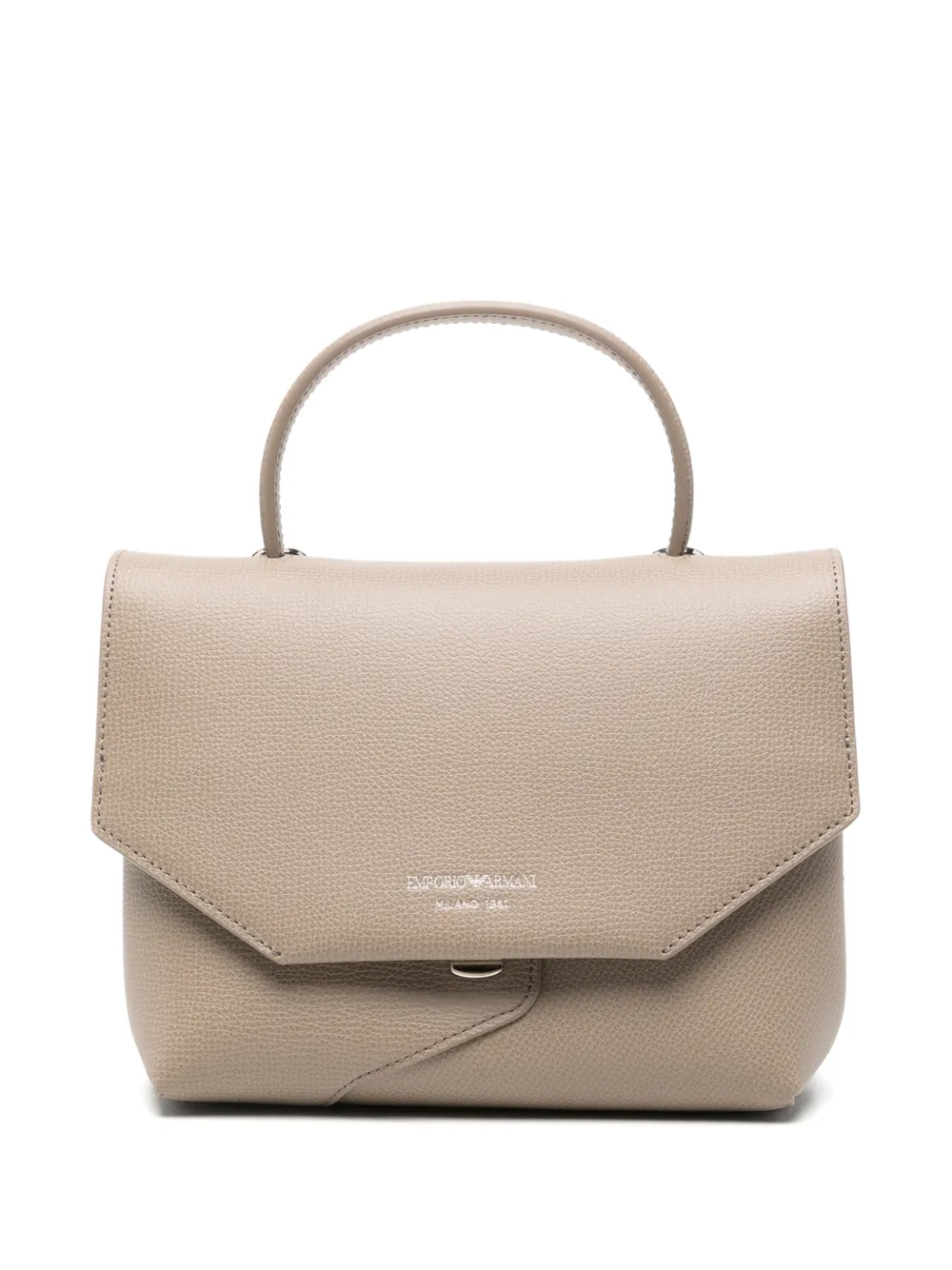 Emporio Armani grained-leather mini tote bag - Nude