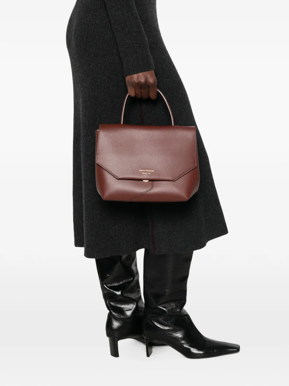 Emporio Armani leather tote bag Bruin