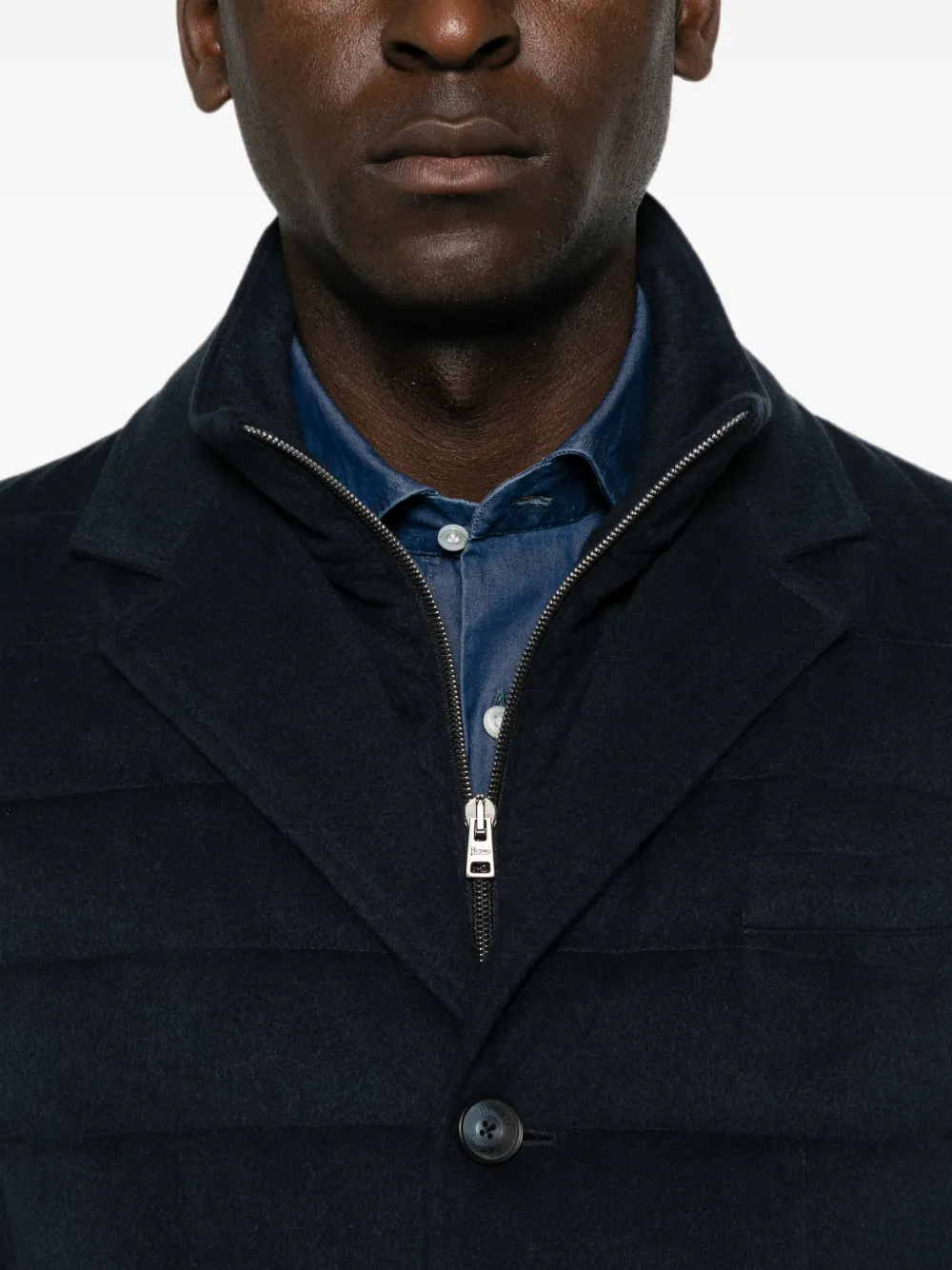 Herno layered-effect padded jacket Blauw