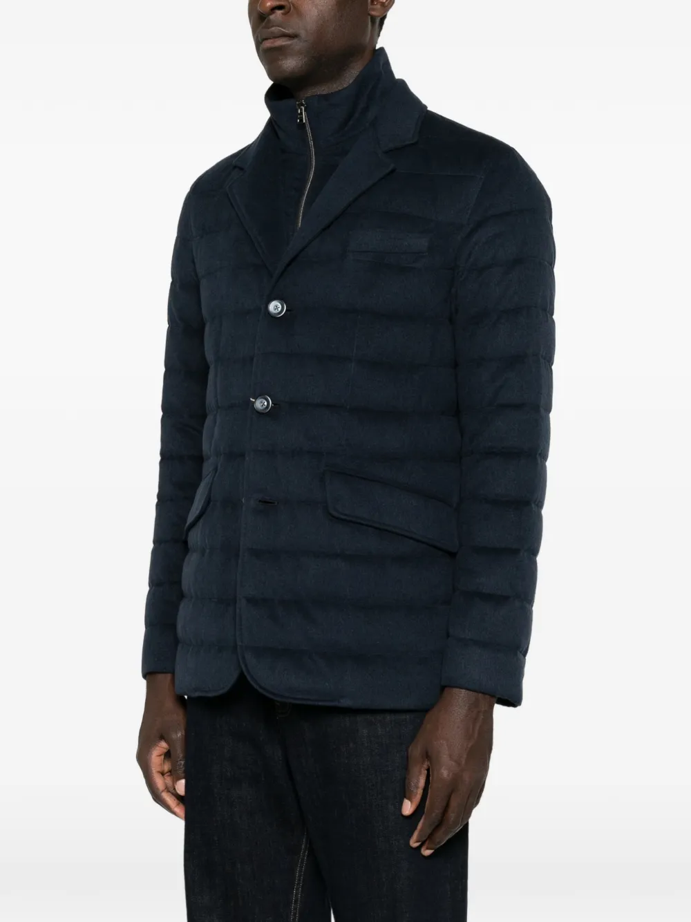 Herno layered-effect padded jacket Blauw