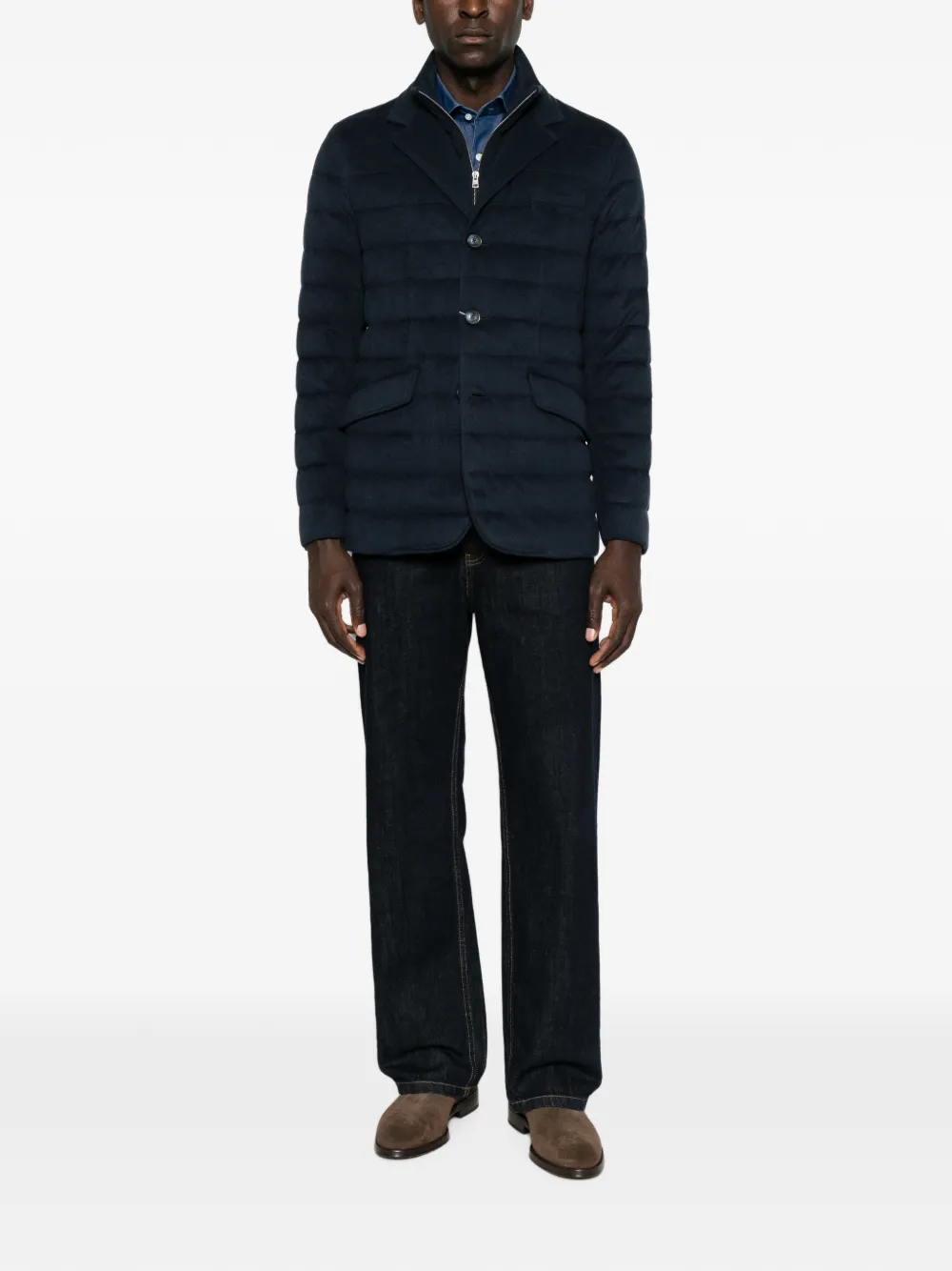 Herno layered-effect padded jacket Blauw