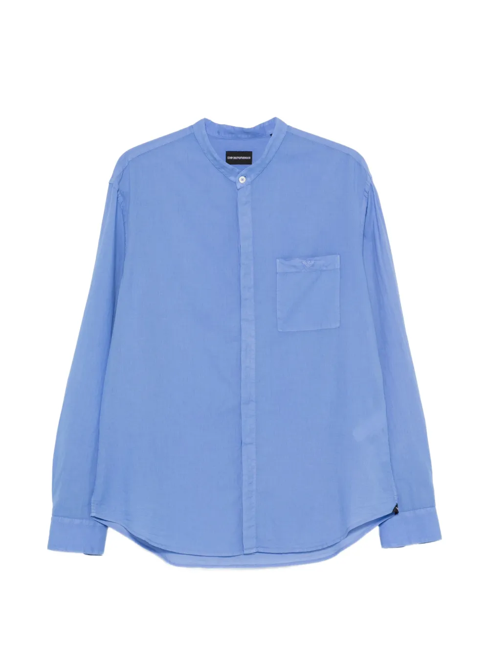 Emporio Armani mandarin-collar chest-pocket shirt - Blu