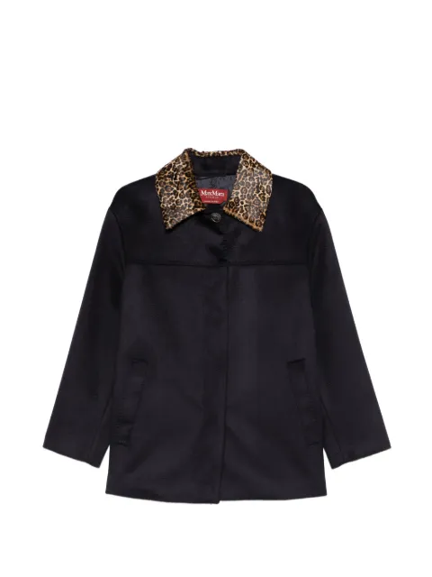 Max Mara jakke med leopardtryk og krave