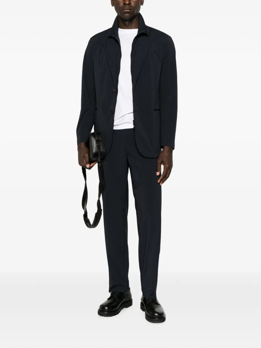 Emporio Armani Blazer met gelaagd effect en gekerfde revers Blauw