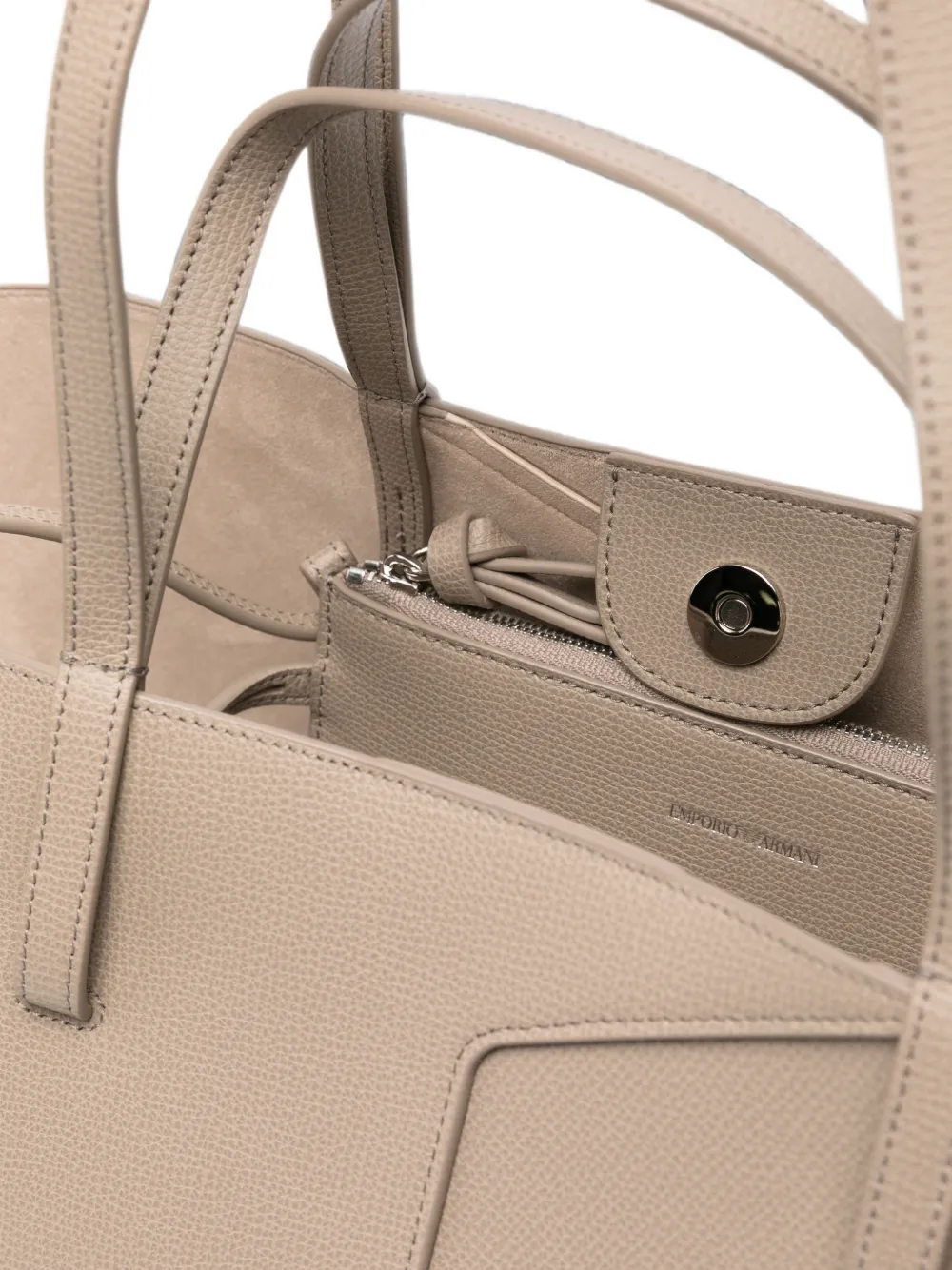 Emporio Armani 1981 leren shopper Grijs