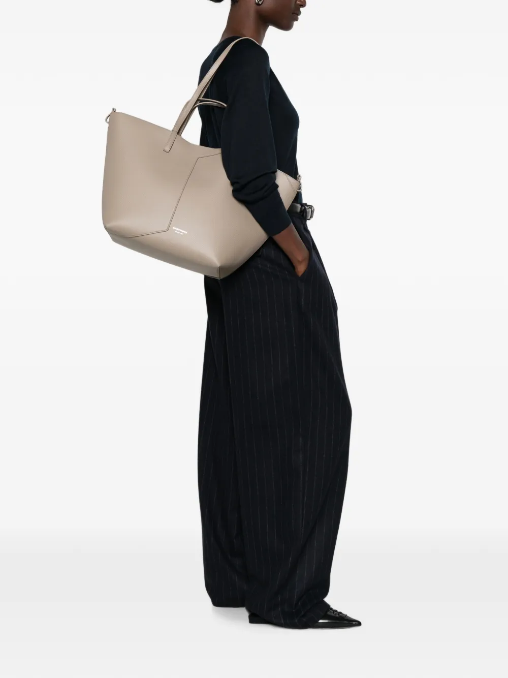 Emporio Armani 1981 leren shopper Grijs