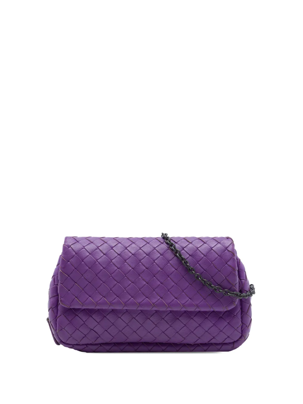 Bottega Veneta Pre-Owned 2012-2026 Mini Nappa Intrecciato Expandable Chain Flap crossbody bag - Purple