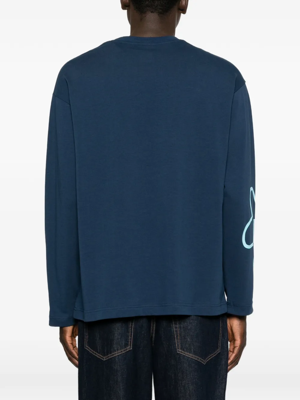 FLÂNEUR Blossom T-shirt met lange mouwen en logoprint Blauw
