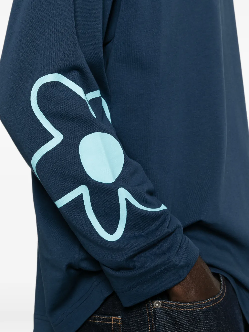 FLÂNEUR Blossom T-shirt met lange mouwen en logoprint Blauw