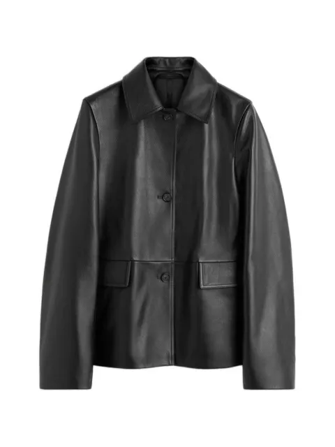 TOTEME grained leather jacket black