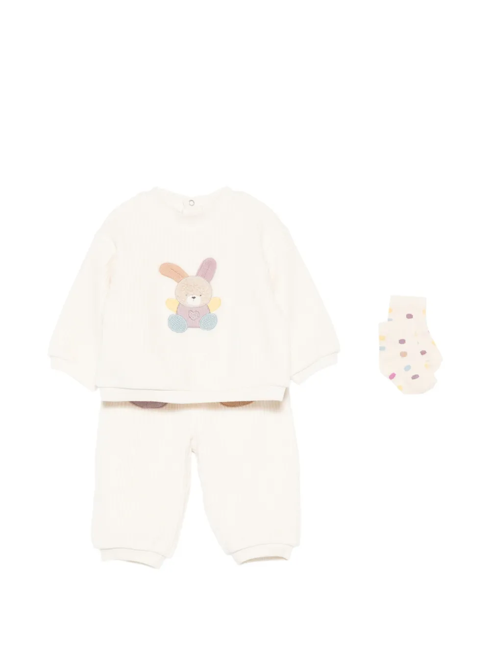 Mayoral pyjama à patch lapin (lot de trois) - Tons neutres
