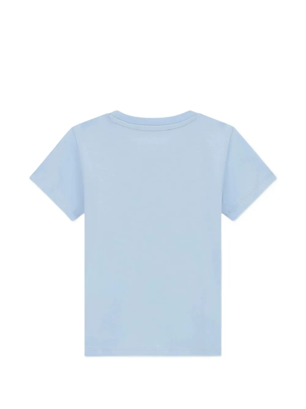 guess kids teddy-bear print logo-print T-shirt Blauw