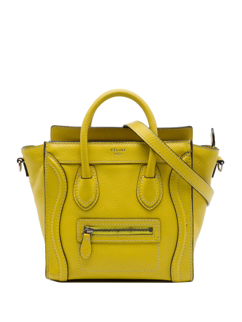 Celine Pre-Owned 2013 Nano Grained Calfskin Luggage Tote satchel - Yellow