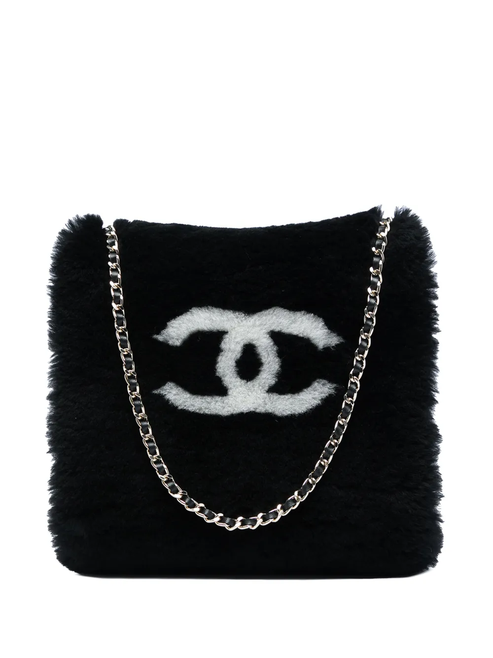 CHANEL Pre-Owned Borsa a spalla CC Muff in shearling 2021-2026 - Nero