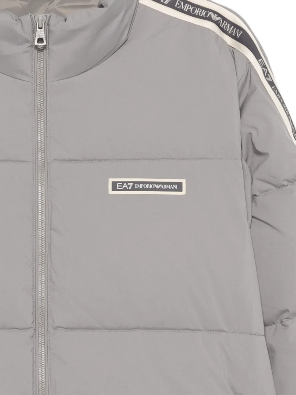 Ea7 Emporio Armani Padded Logo Series jack Grijs