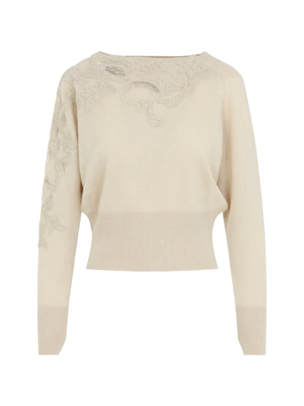 Ermanno Scervino lace-embellished cashmere sweater - Toni neutri