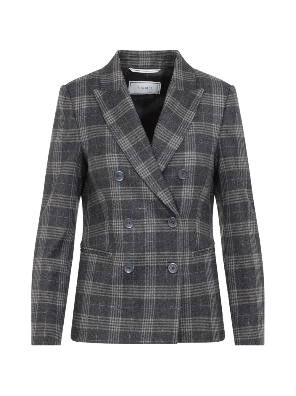 Peserico double-breasted check-pattern blazer - Grey
