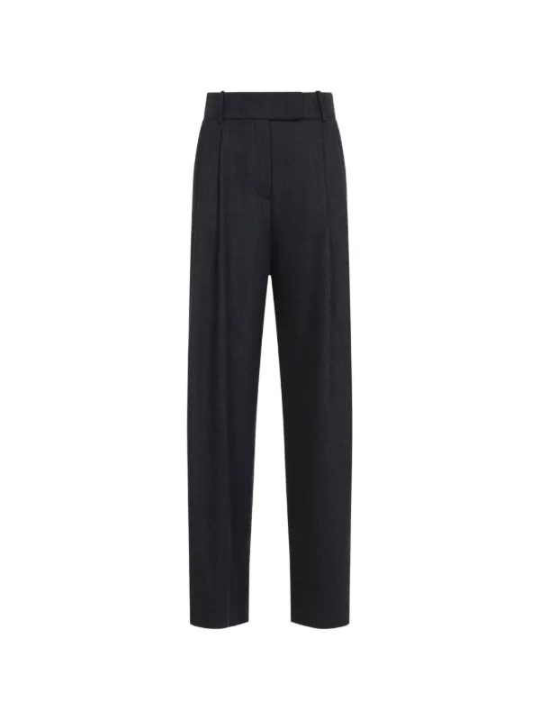 Giorgio Armani Wide-leg Pleated Trousers in Grey